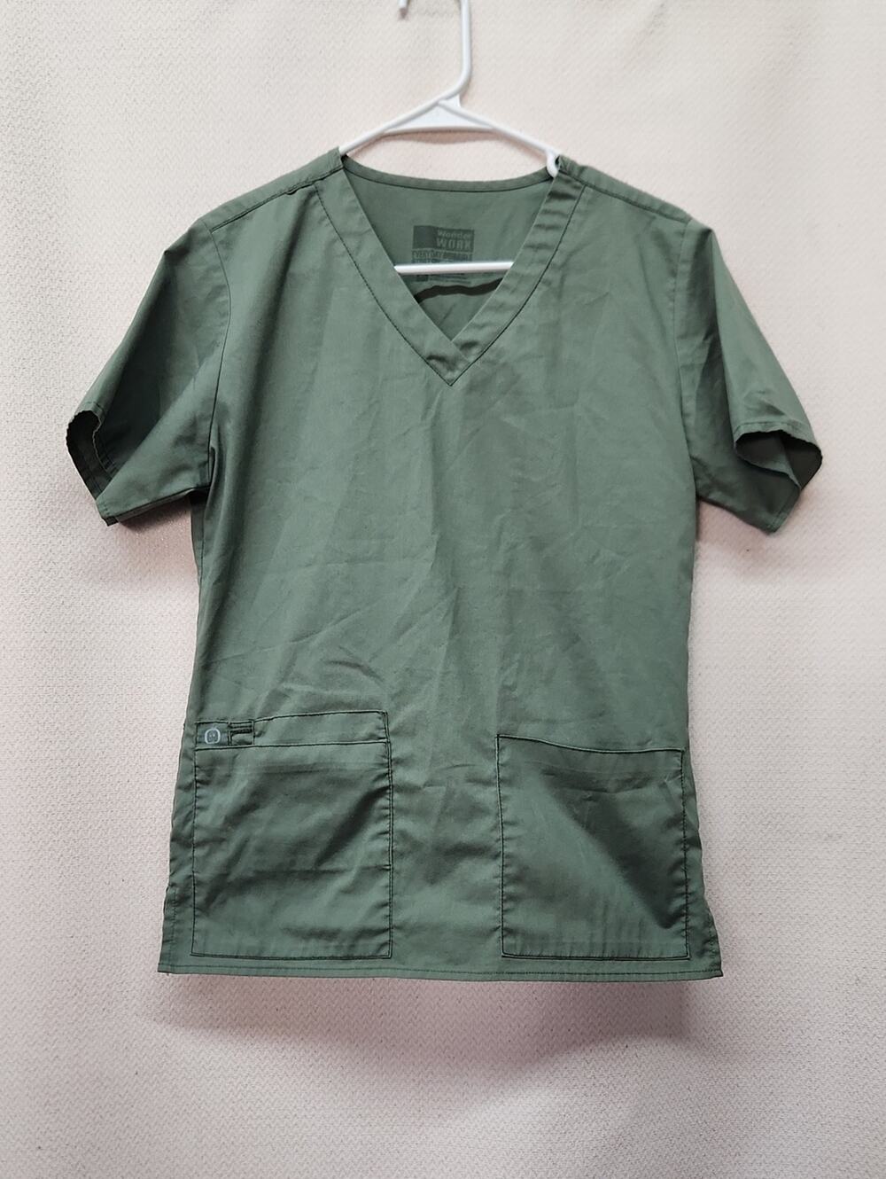 Women's Olive Green V-Neck Medical Scrub Top